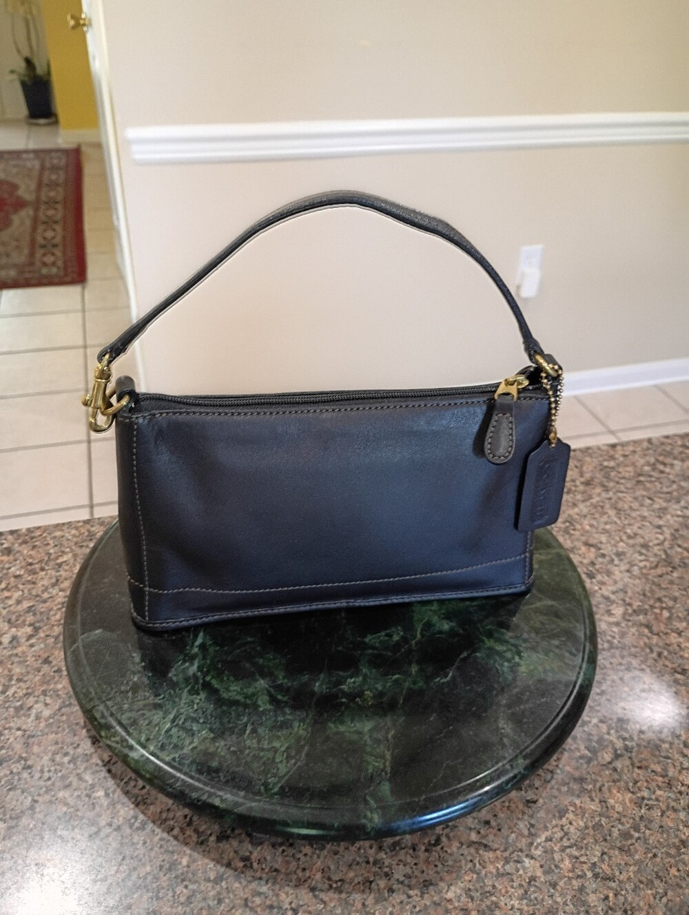 Coach Demi Baguette Black Leather 9311 - Picture 10 of 14